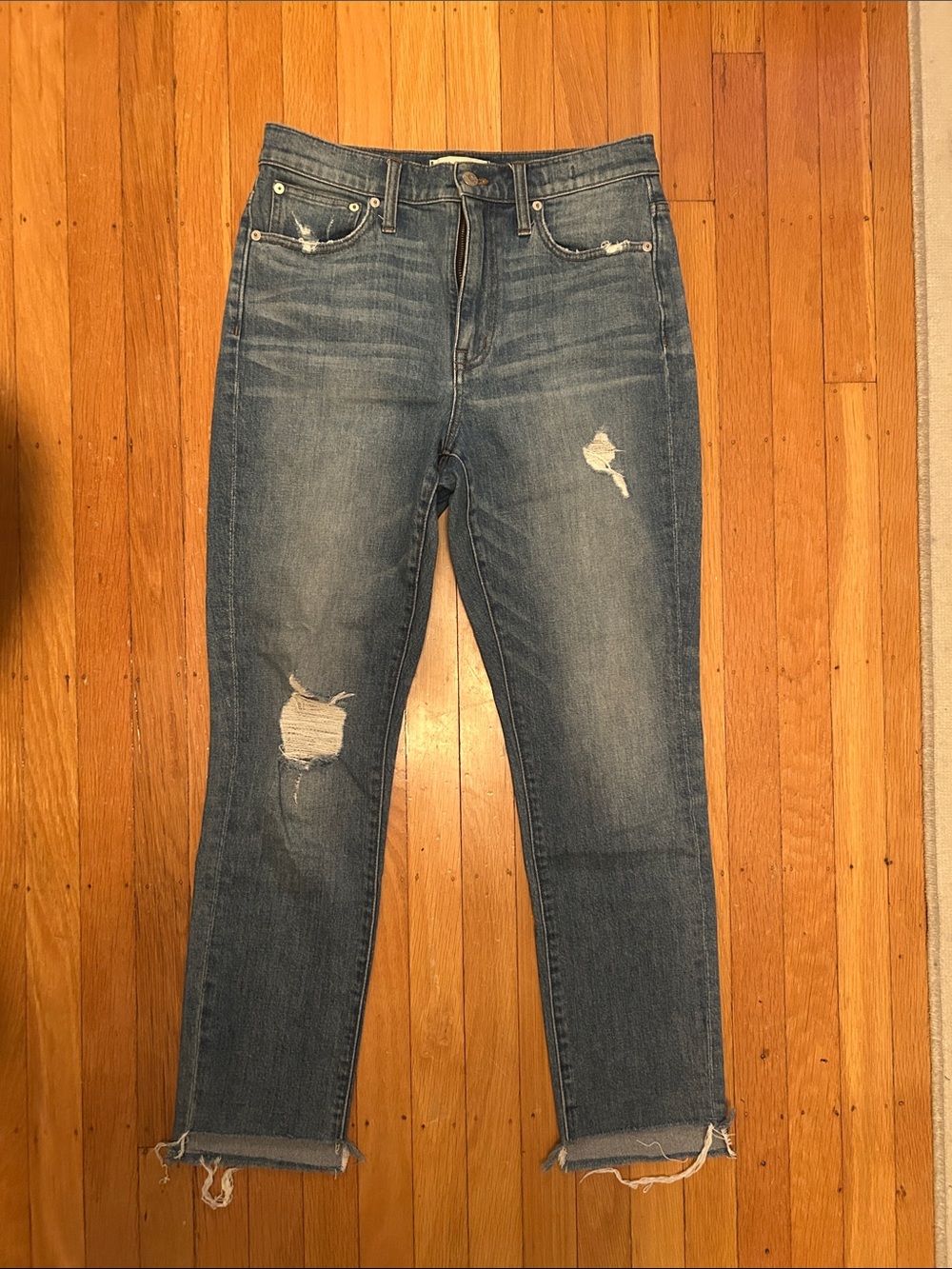 Madewell High-Rise Distressed Blue Jeans